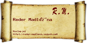 Reder Madléna névjegykártya